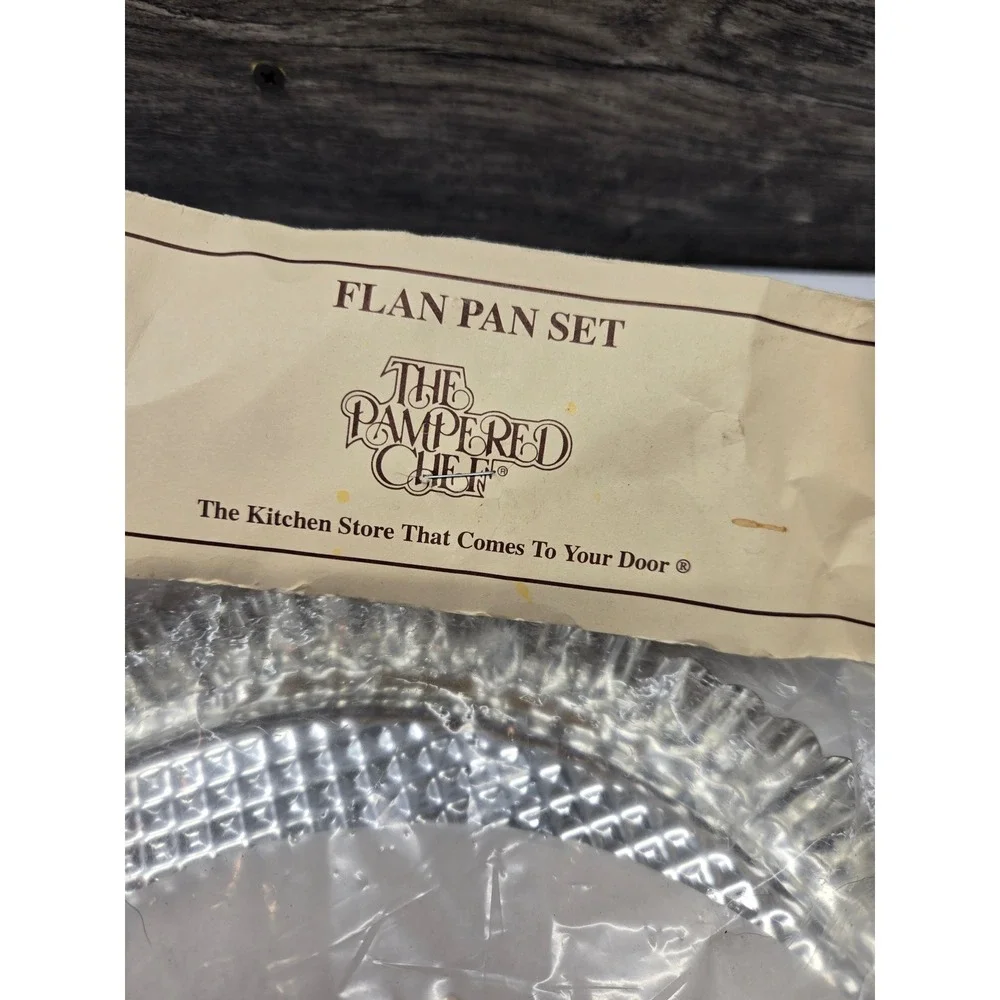 The Pampered Chef Flan Pan Set 2 10 Inch Tinned Steel Pans Vintage New